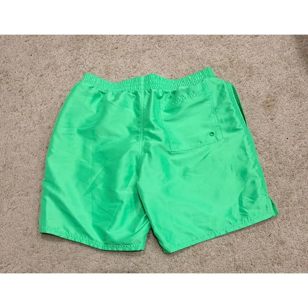 Nike Swim Essential Logo Lap 7 Inch Volley Shorts Green Lined Size M